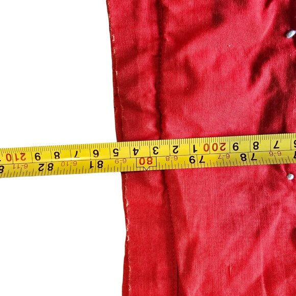 Handsewn Quilt Feedsack Crown of Thorns Red Back Tied Needs Repair Twin Size VTG - Picture 12 of 16